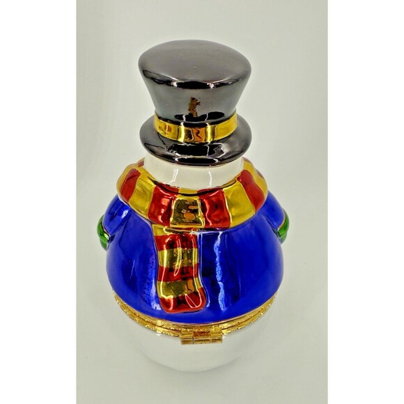 Vintage 2002 Christopher Radko Snowman Christmas Chills Wills Trinket Snowman - Picture 5 of 16